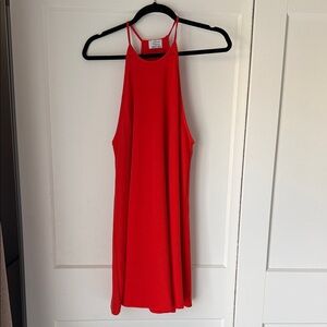 Zara Red Midi Dress with Halter Straps